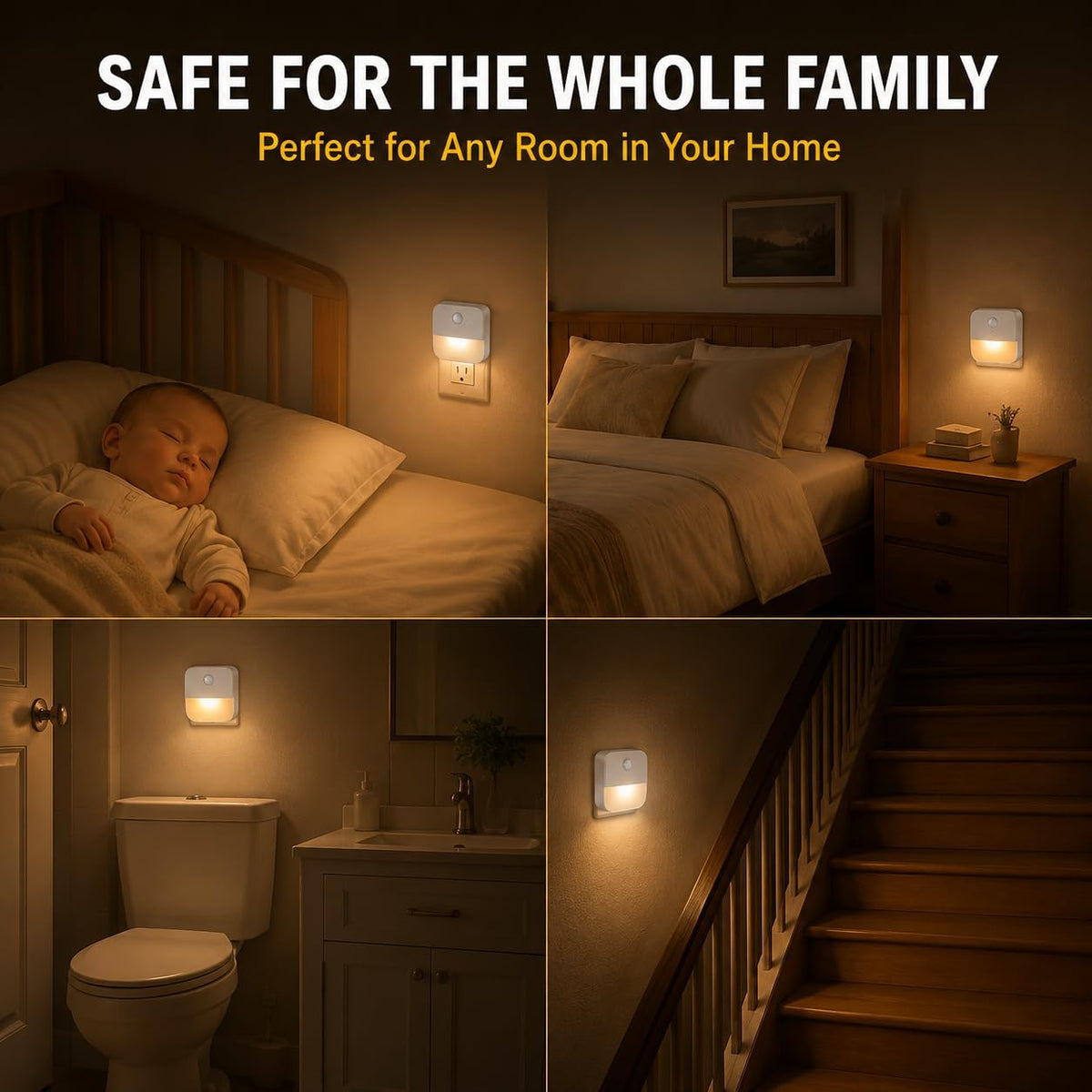 Motion Sensor Plug-In Night Light (4-Pack)