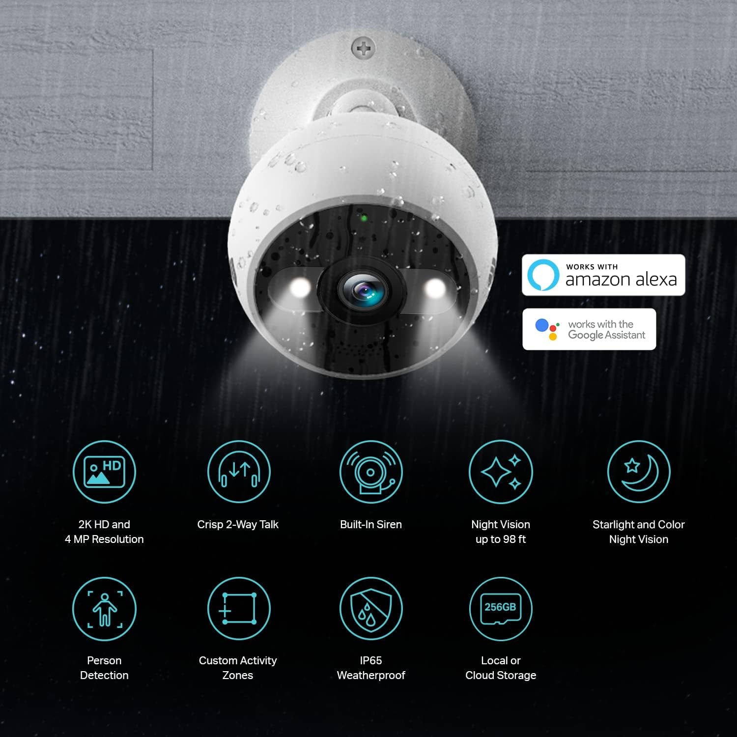 4MP 2K Outdoor Pan/Tilt Security Camera