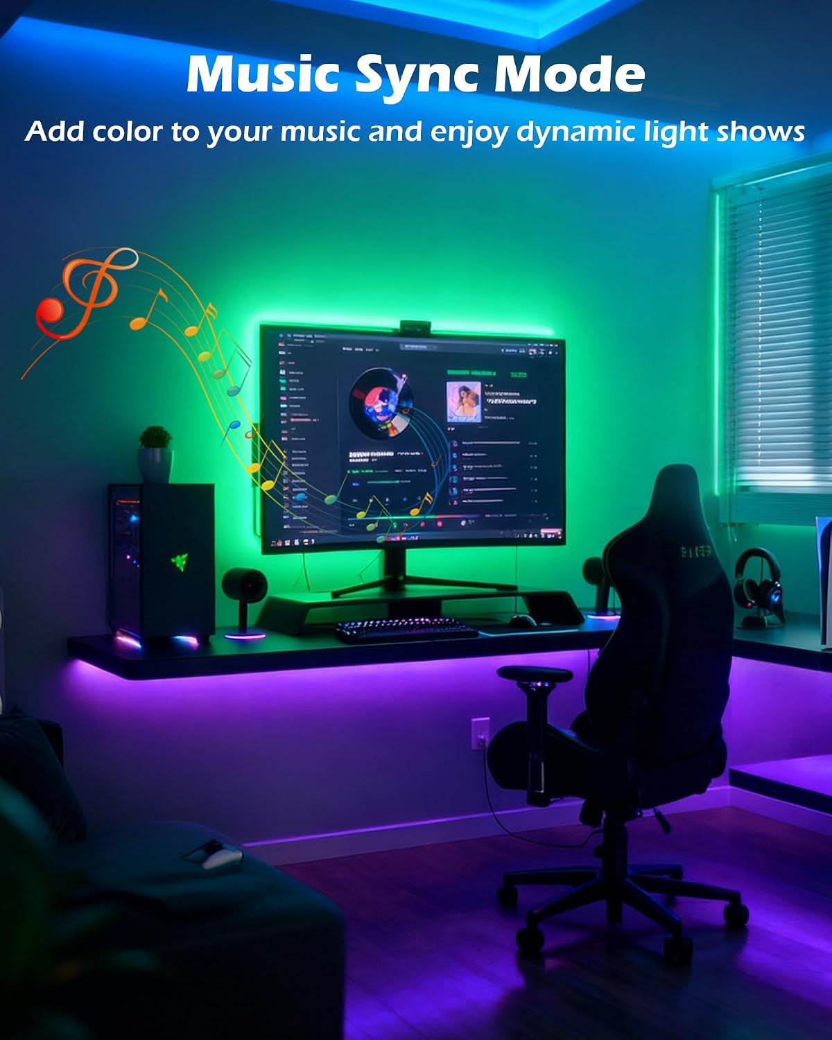 COB LED Strip Light with Music Sync & Remote