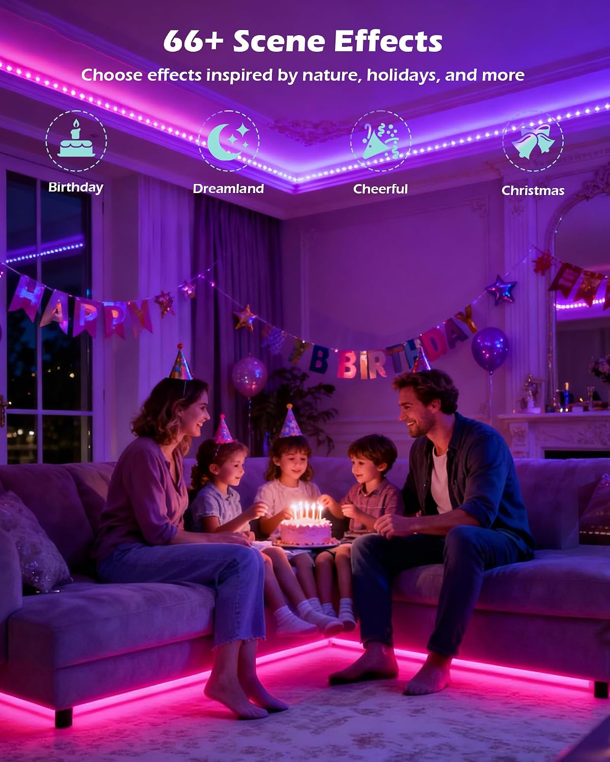 COB LED Strip Light with Music Sync & Remote