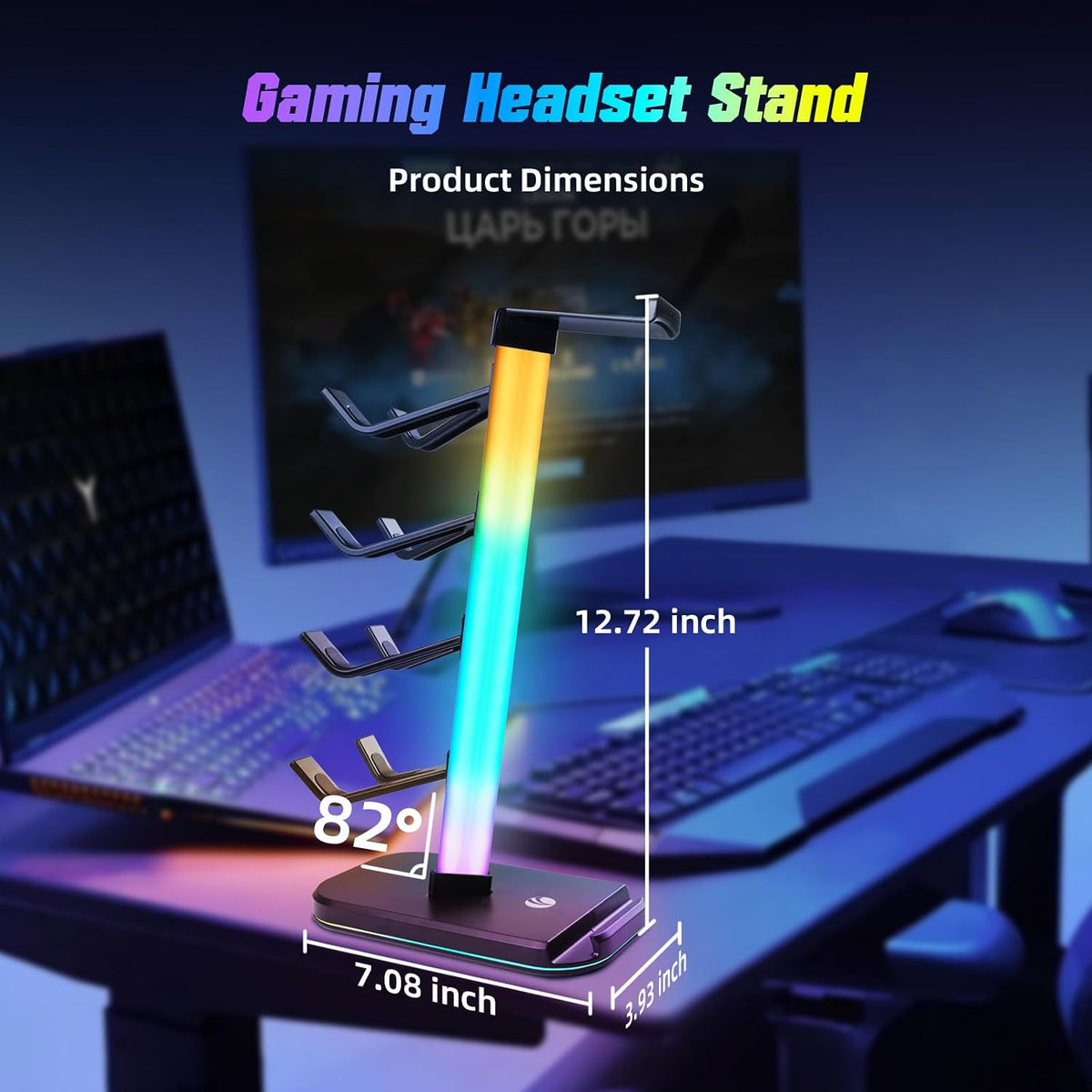 RGB Gaming Headphone & Controller Stand