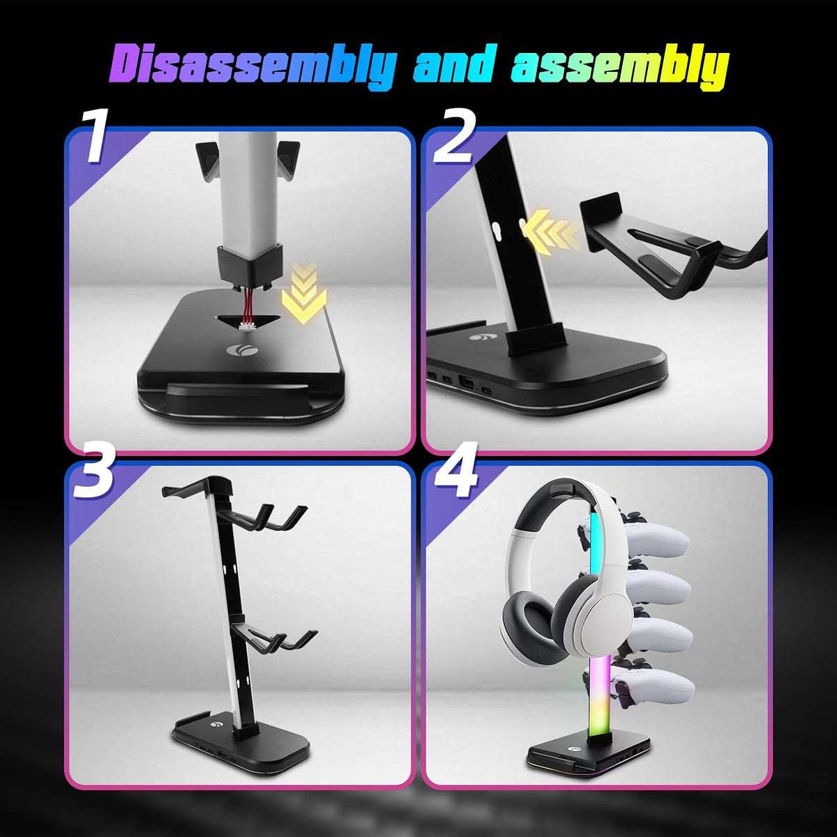 RGB Gaming Headphone & Controller Stand