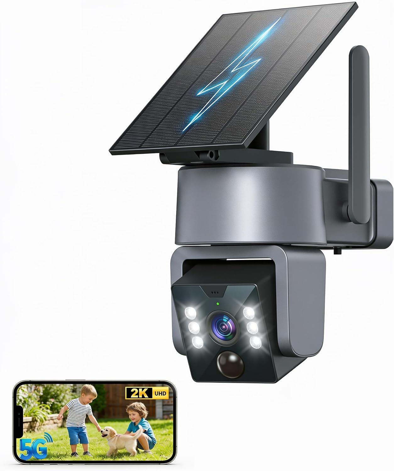 Solar Security Camera 2K PTZ Outdoor