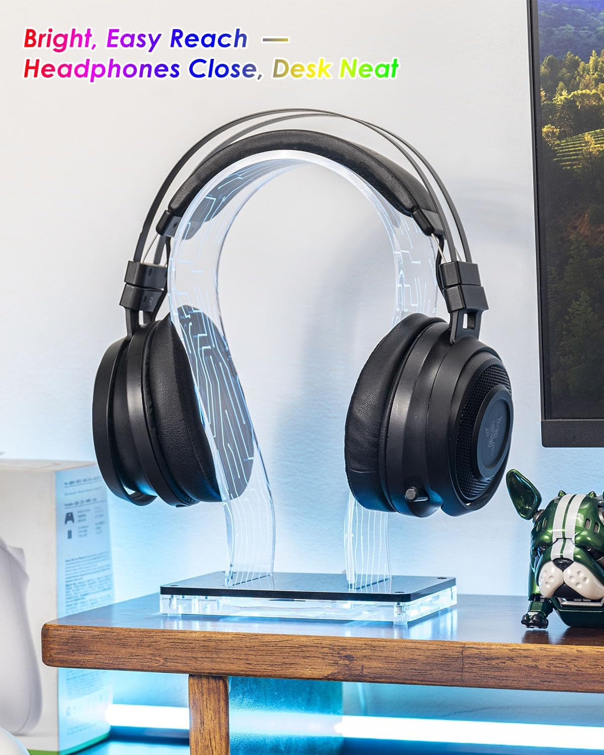 Acrylic RGB Headphone Stand with Music Sync
