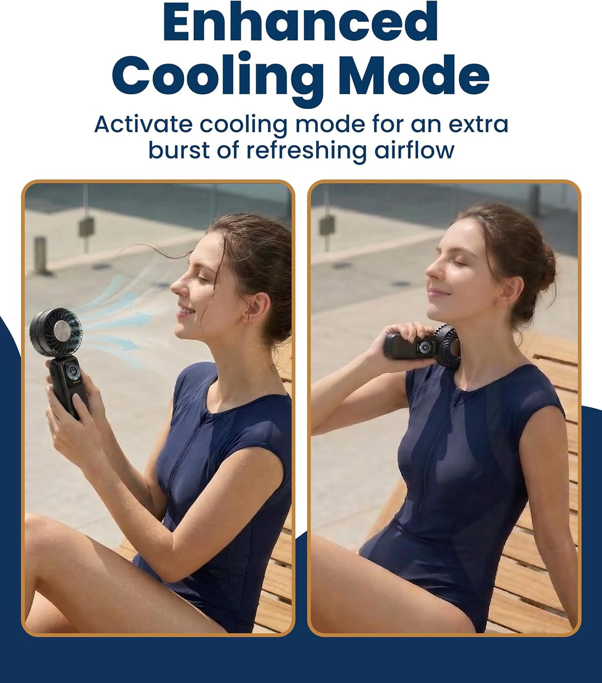 Rechargeable Handheld Cooling Fan with LED Display