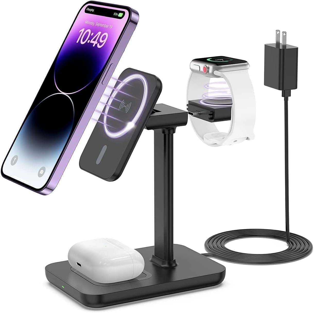 Miroddi Magnetic 3-in-1 Wireless Charging Stand