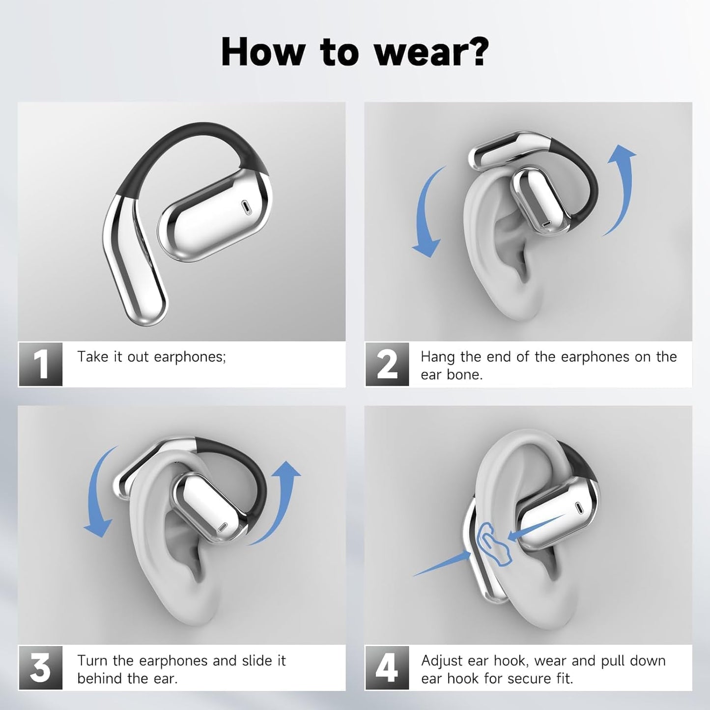 Open Ear Clip Wireless Earbuds