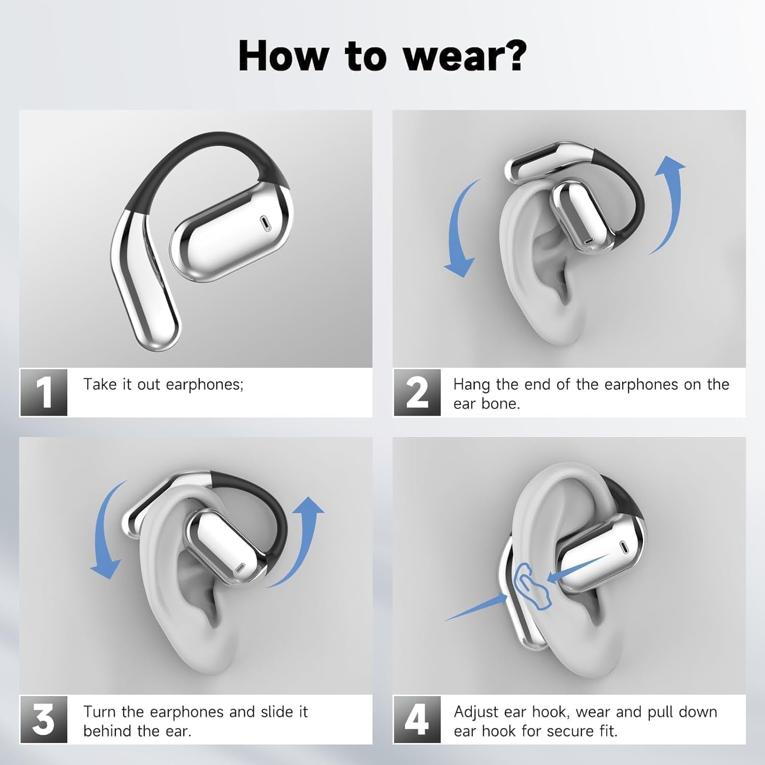 Open Ear Clip Wireless Earbuds