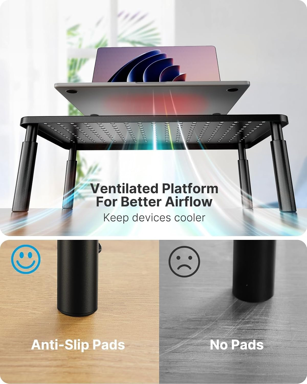 3-Height Adjustable Monitor Stand Riser