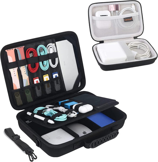 Hard Case Electronics Organizer with Charger Storage