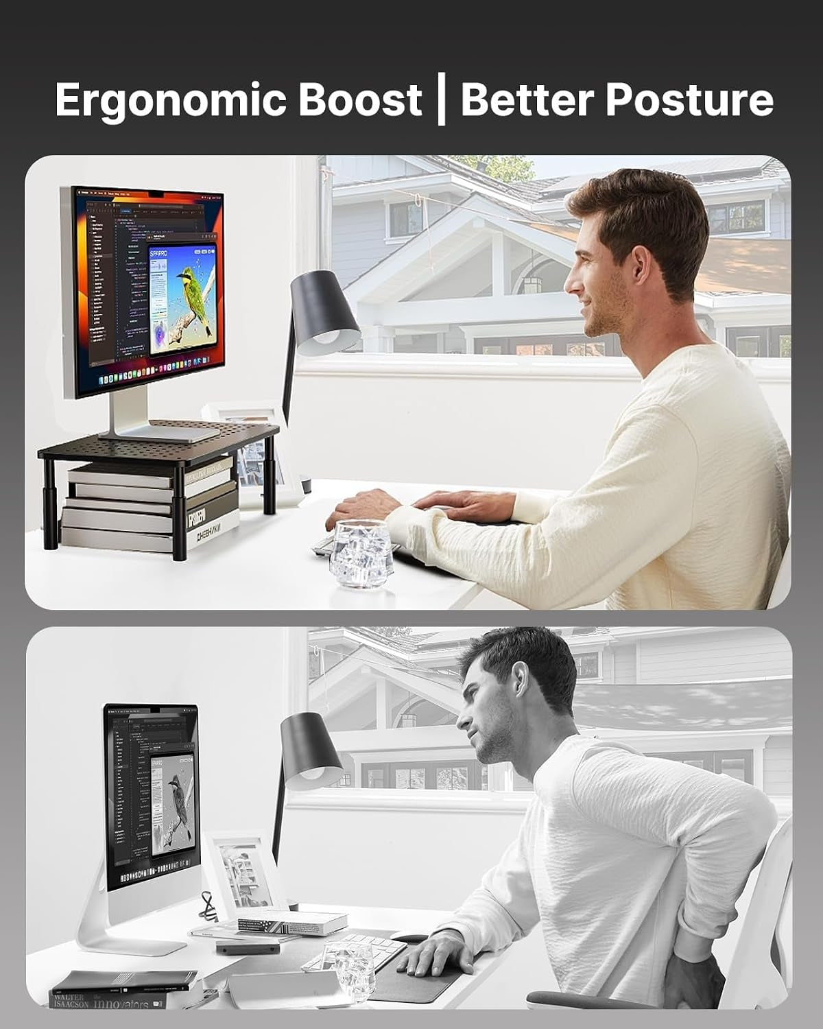 3-Height Adjustable Monitor Stand Riser