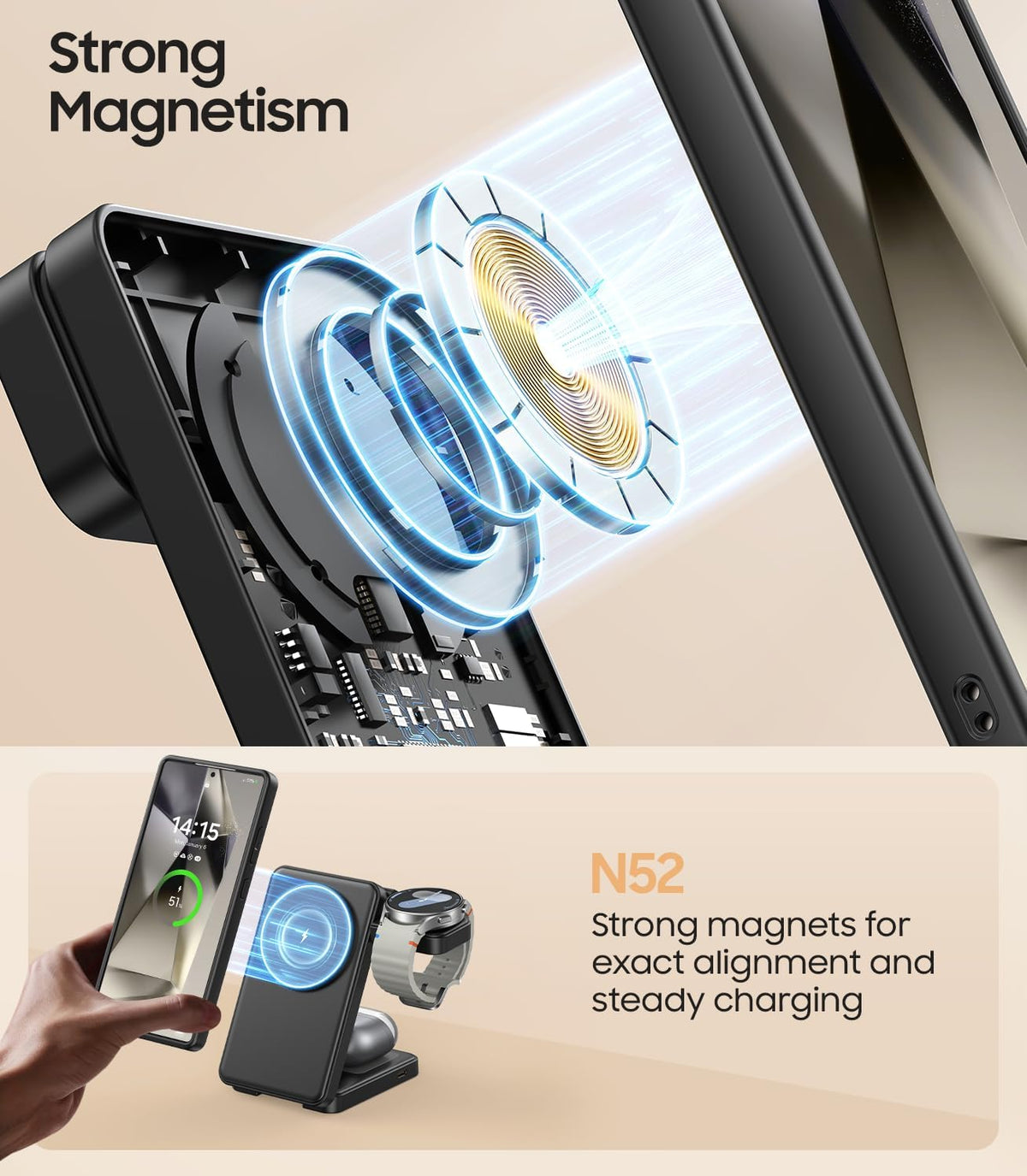 3-In-1 Magnetic Foldable Wireless Charger