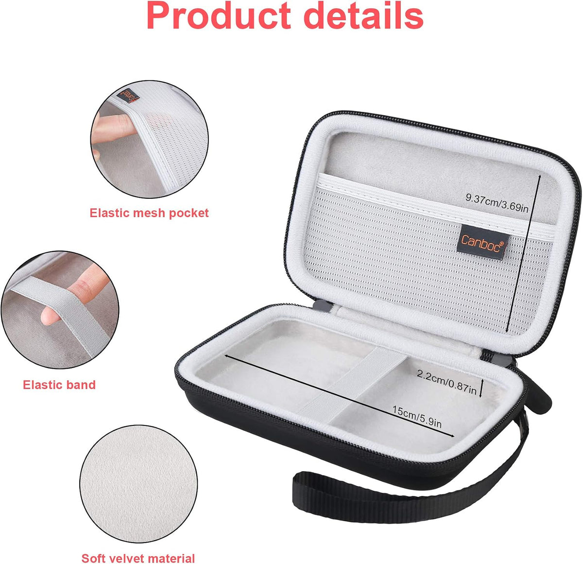 Hard Case Electronics Organizer with Charger Storage