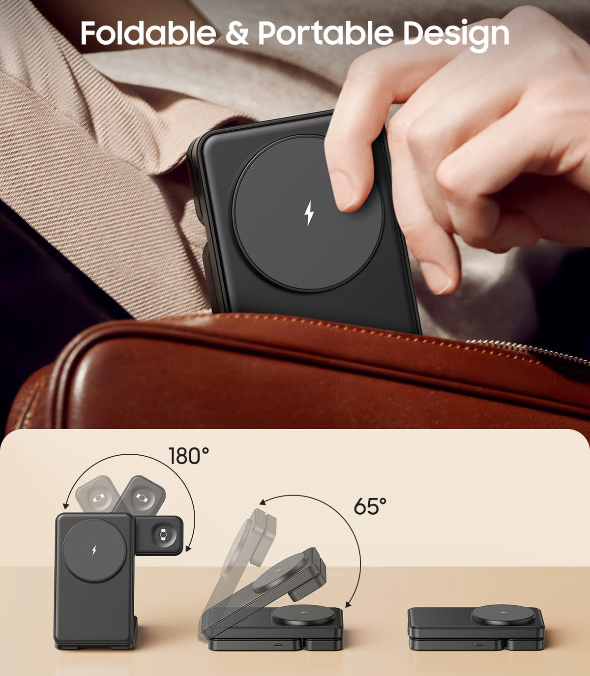 3-In-1 Magnetic Foldable Wireless Charger