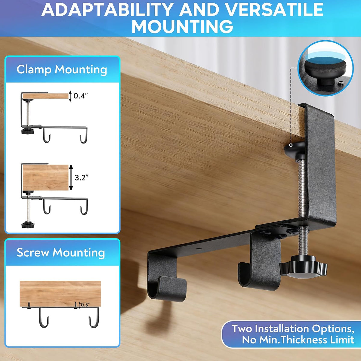 Fabric Under-Desk Cable Management Kit
